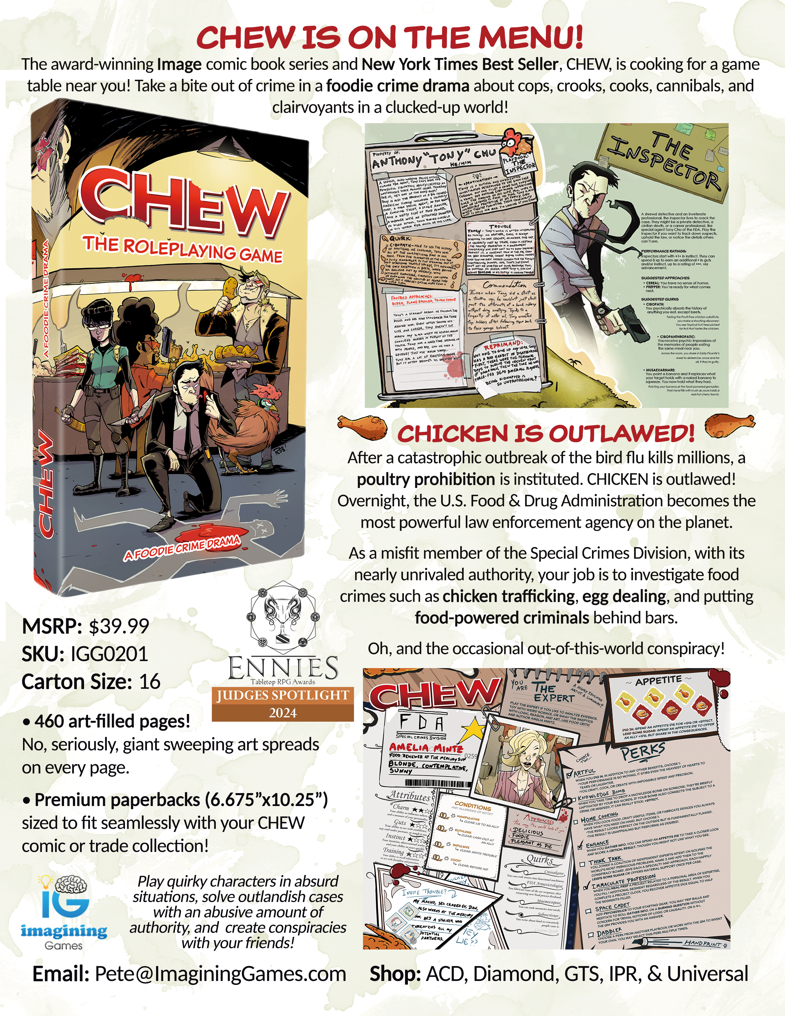 CHEW: The Roleplaying Game (RPG Book + PDF)