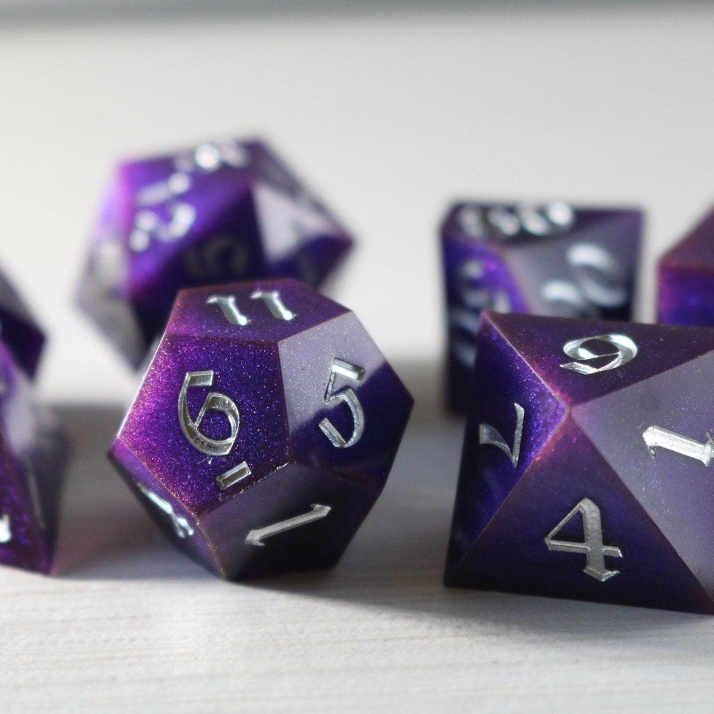 Deep Space Handmade Sharp Edge Resin DND Dice Set