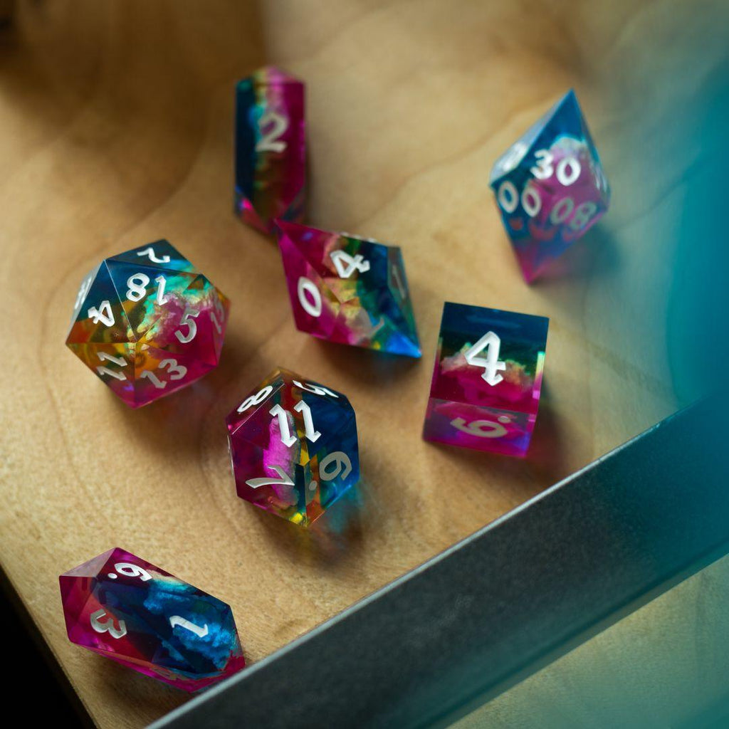 Starlit Rift Resin DND Dice Set