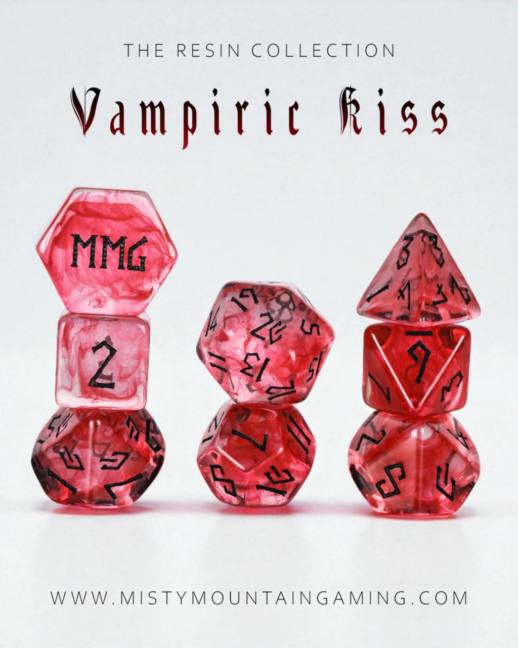 Vampiric Kiss Resin Dice Set