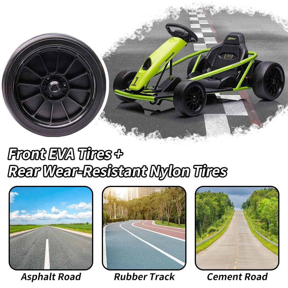 24V Electric Ride-On Go-Kart for Kids High-Speed Drifting Car Toy