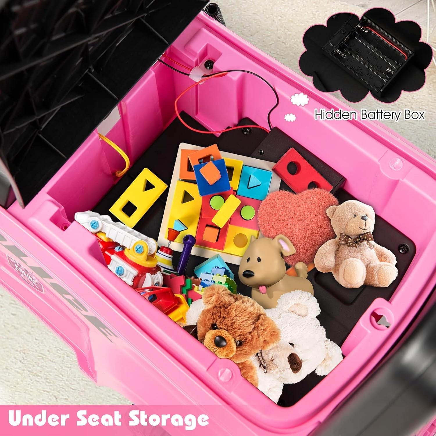 Toddler Ride-On Push Police Car Foot-to-Floor Sliding Toy with Siren