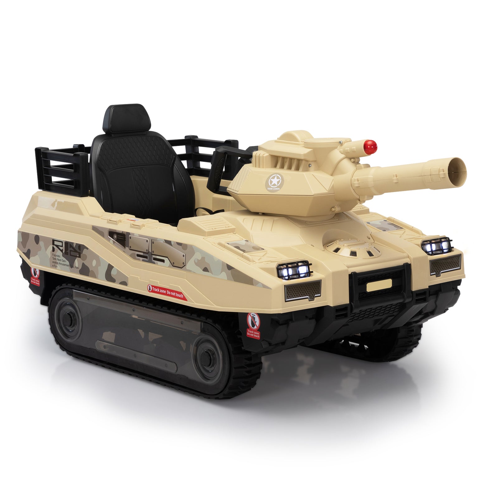 24V Ride-On Thunder Tank Car with Fighting Cannon and Rotating Turret