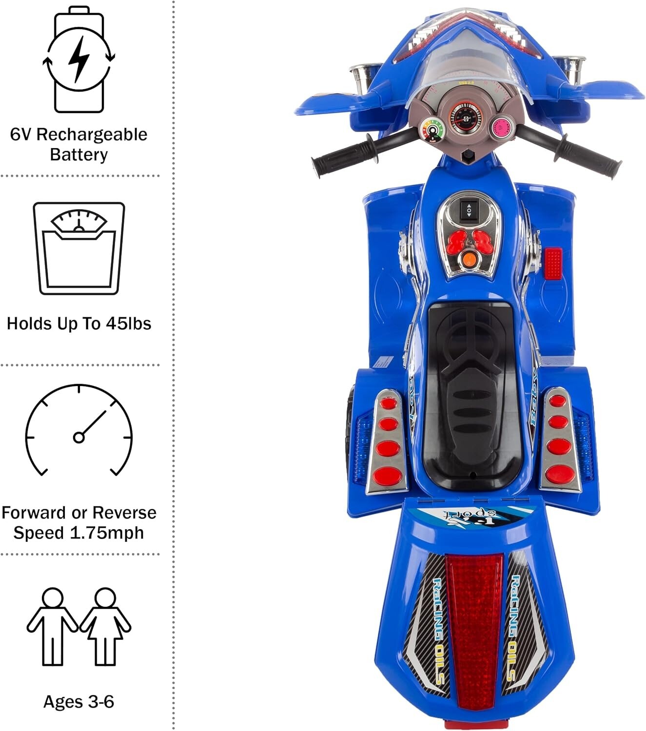 Battery-Powered 3-Wheel Ride-On Motorcycle Trike for Kids