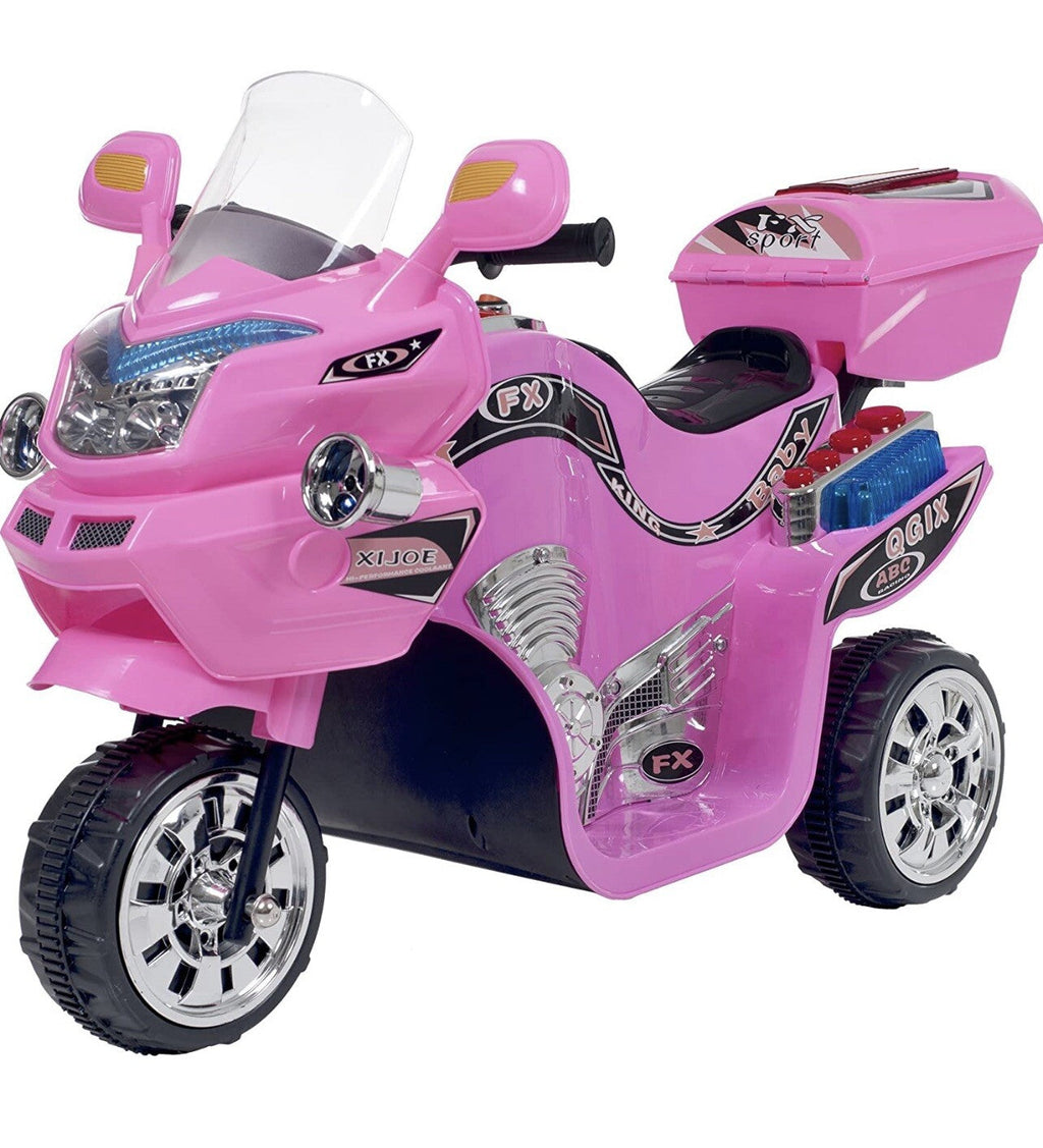 3-Wheel Ride-On Motorcycle Trike for Kids in Pink