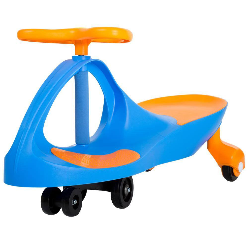 Blue and Orange Ride-On Wiggle Car Toy for Kids
