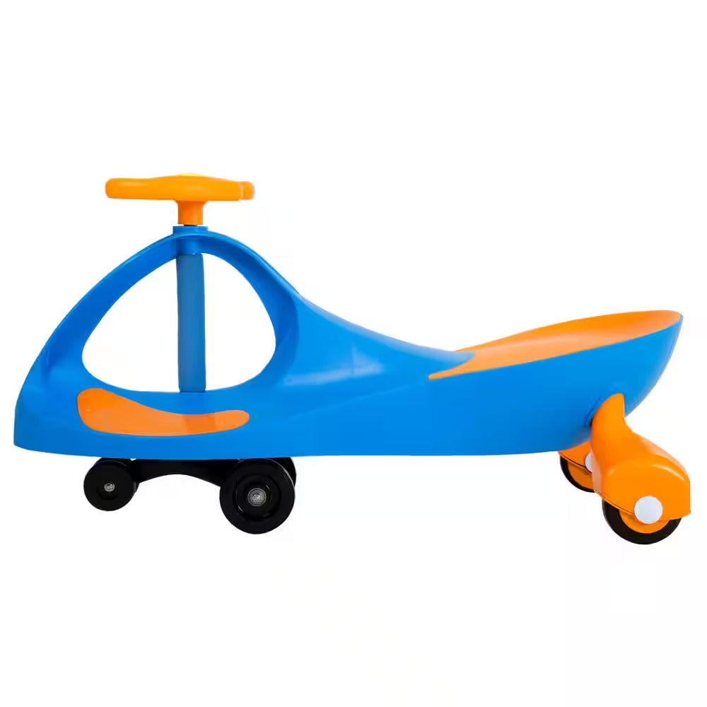 Blue and Orange Ride-On Wiggle Car Toy for Kids
