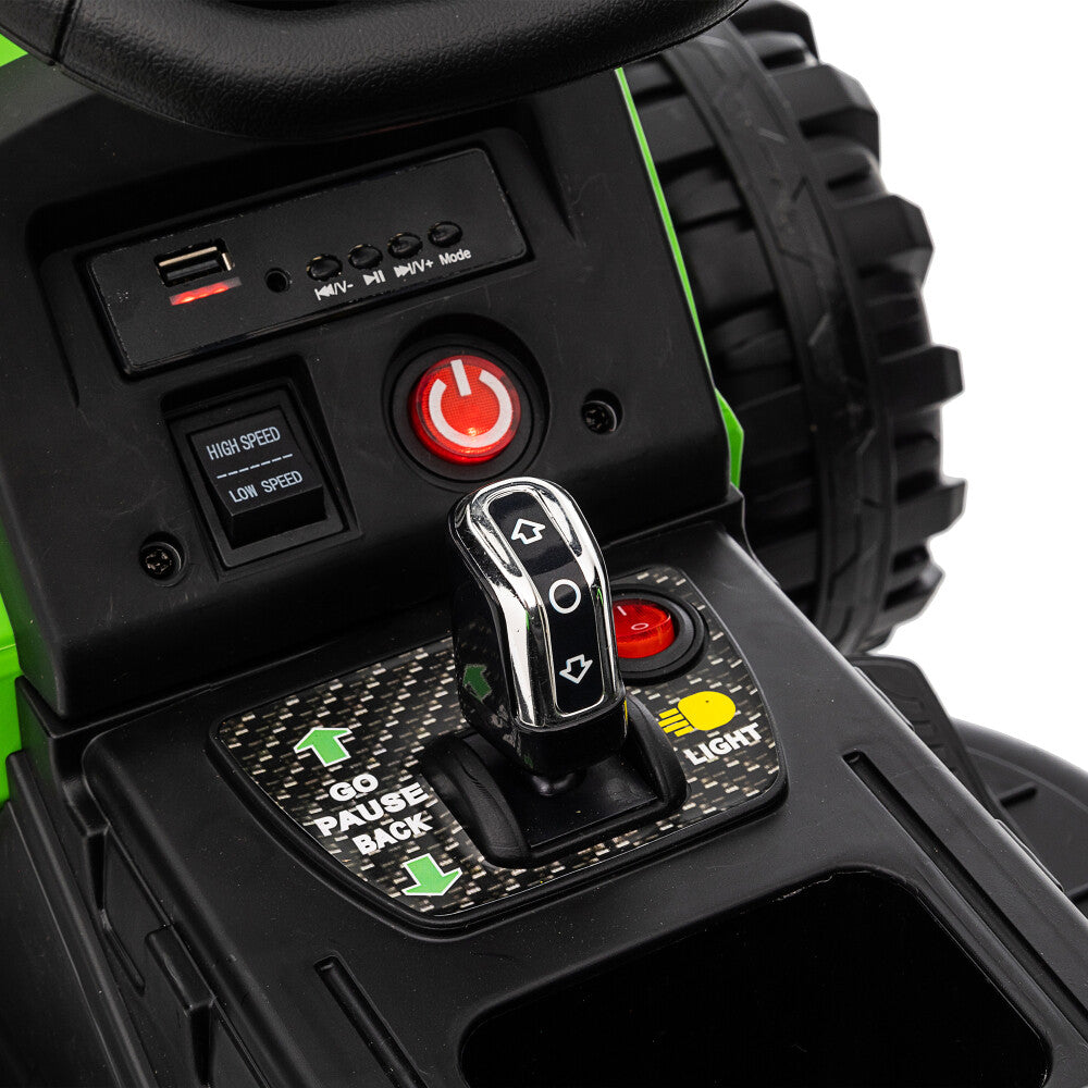 Kids Ride-On Tractor with Trailer, 3-Speed Adjustable Power and MP3 Display