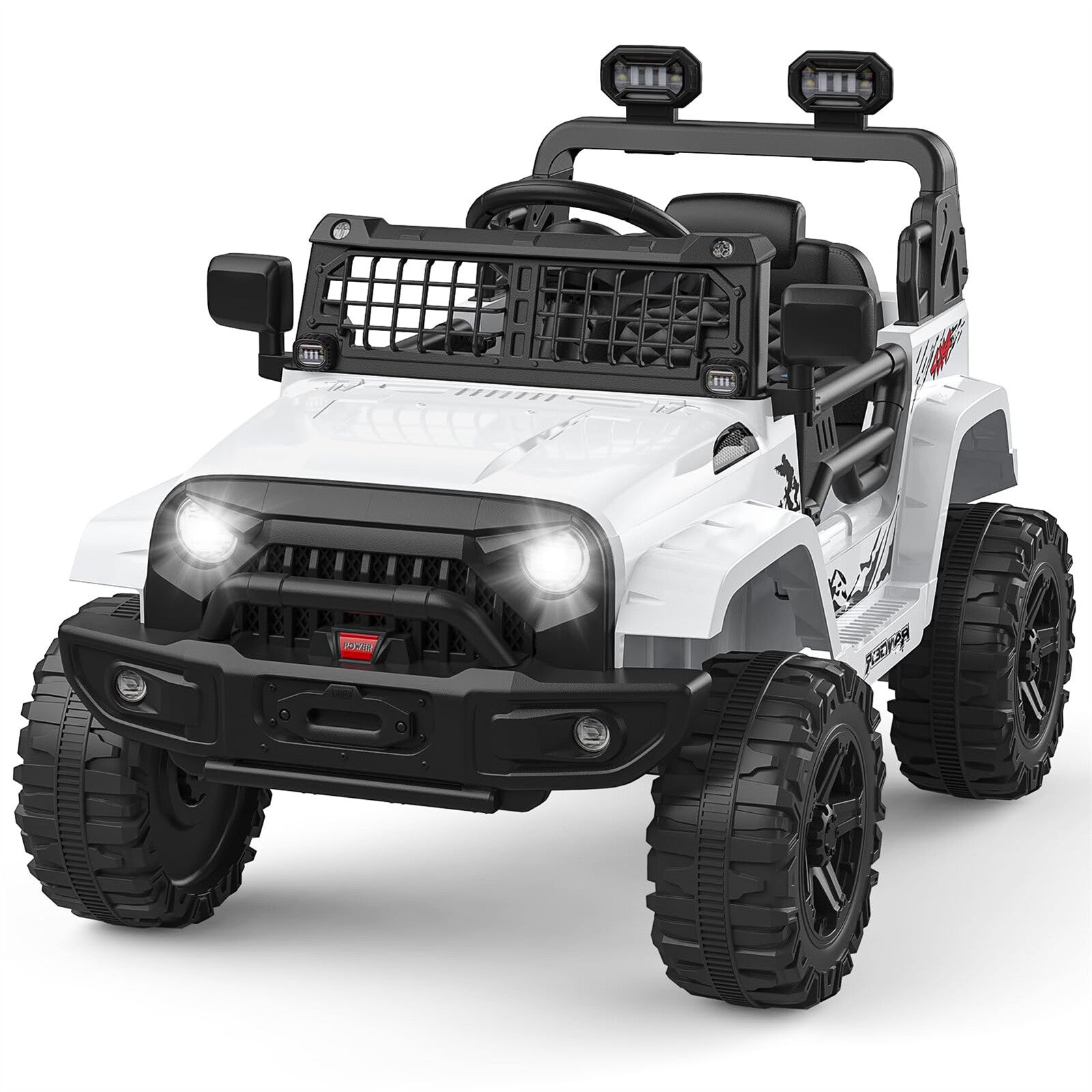 12V Kids Ride-On Truck with Parent Remote Control, LED Lights, AUX Port, and Dual Speakers
