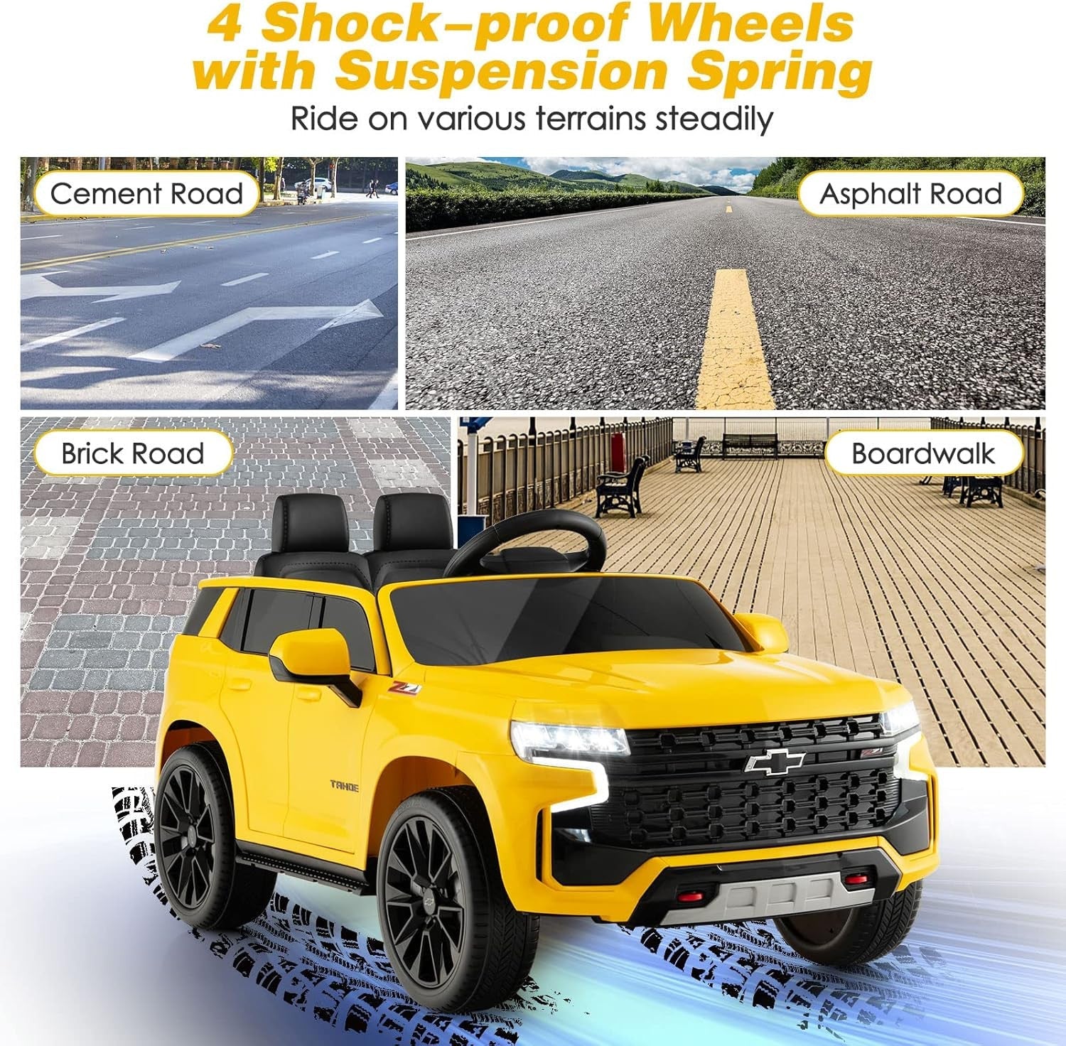 12V Licensed Chevrolet Tahoe Electric Ride-On Truck for Kids